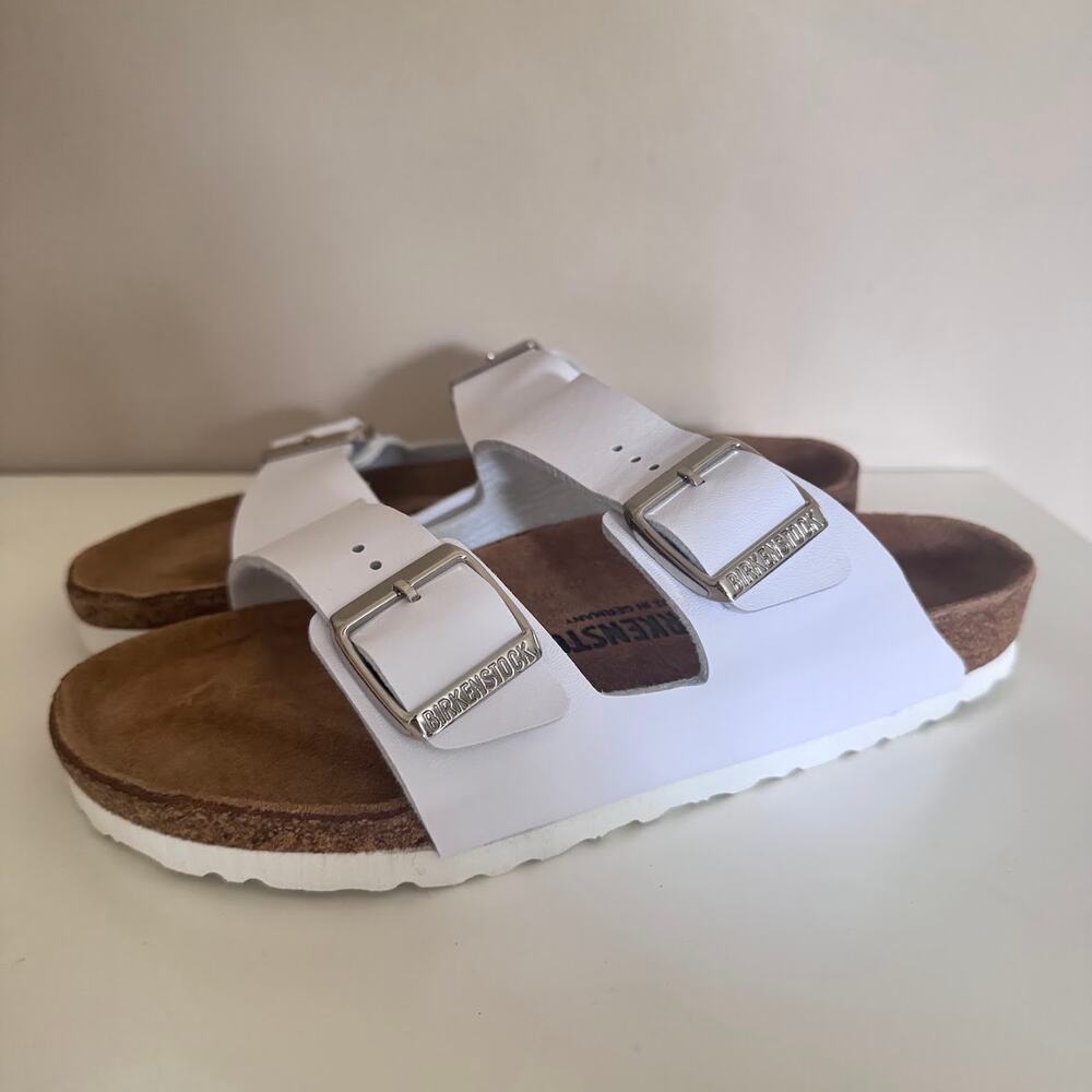 Birkenstock Arizona White Slide Sandals Cork Mens Size EU 40, US 7